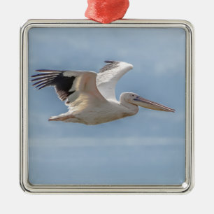 Pellican in Flight Metal Tree Decoration