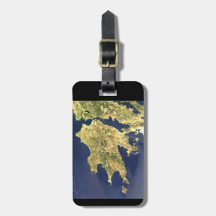 peloponnese greece satellite map - black luggage tag
