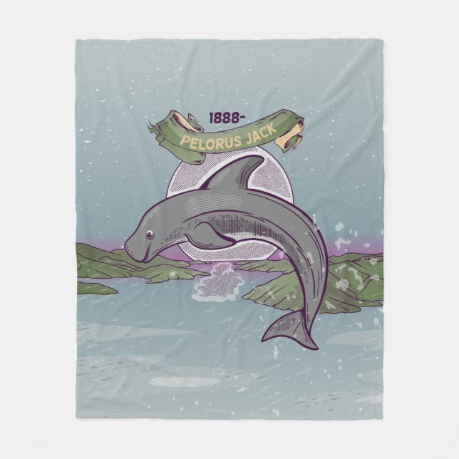 Pelorus Jack Risso's Dolphin Fleece Blanket (Front)