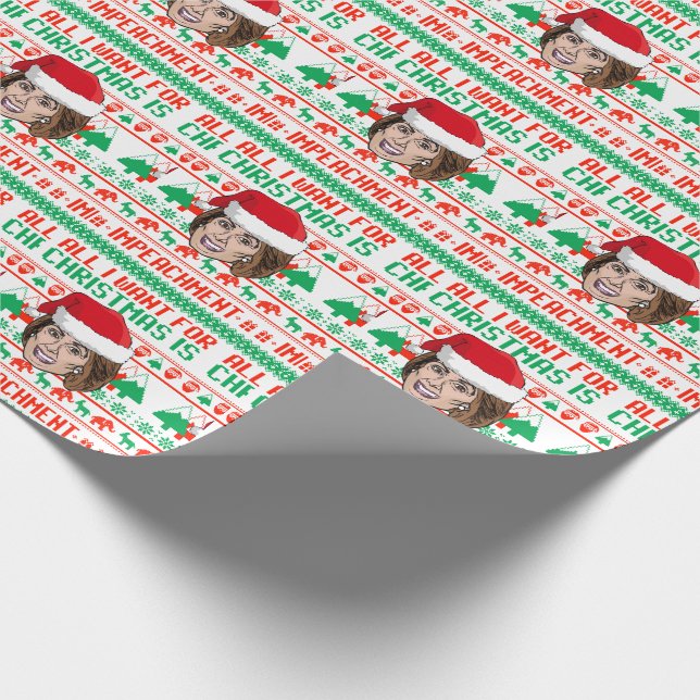 Pelosi: All I want for Christmas is Impeachment Wrapping Paper (Corner)