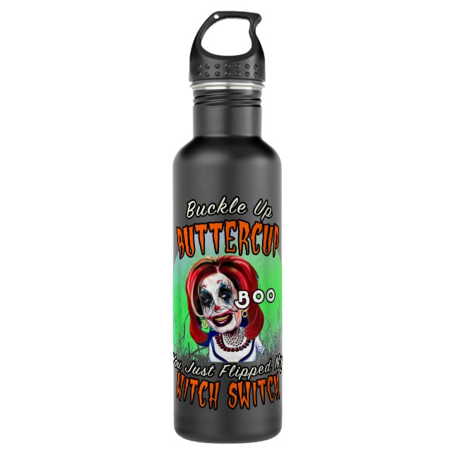 Pelosi Witch Halloween Costume Drunk Scary Nancy P 710 Ml Water Bottle (Front)