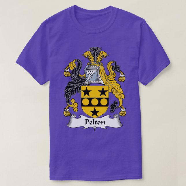 Pelton Coat of Arms Family Crest  T-Shirt (Design Front)