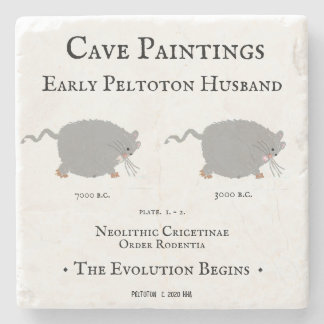 Peltoton Husband:  The Evolution Cave Painting Stone Coaster