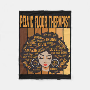 Pelvic Floor Therapist Powerful Black History Mont Fleece Blanket