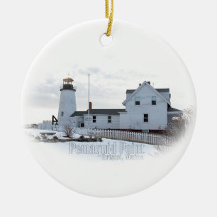 Pemaquid Lighthouse Ceramic Tree Decoration