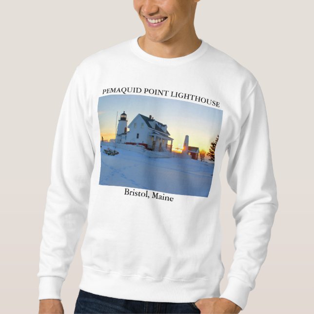 Pemaquid Point Lighthouse, Bristol Maine Sweatshirt (Front)