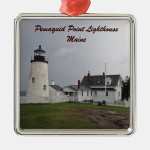 Pemaquid Point Lighthouse, Maine Metal Tree Decoration