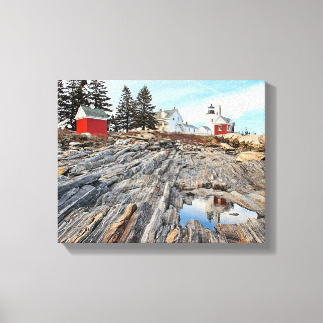 Pemaquid Point Lighthouse Maine Wrapped Canvas (Front)