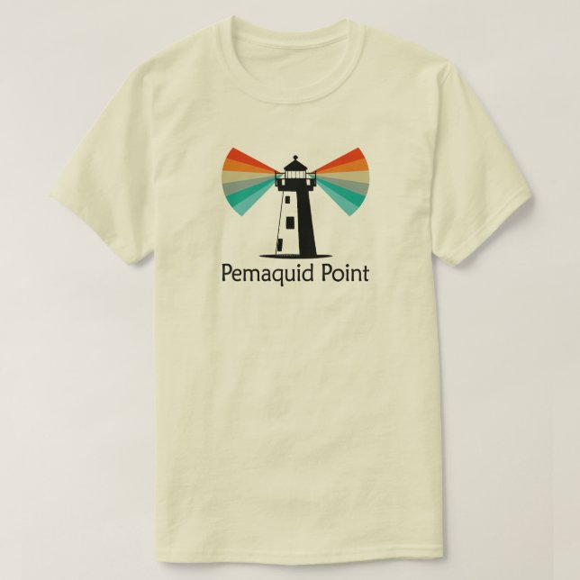 Pemaquid Point Lighthouse Rainbow T-Shirt (Design Front)