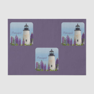 Pemaquid Point Plum Lighthouse Decoupage Tissue Paper