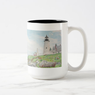 Pemaquid Point Watercolor Two-Tone Coffee Mug