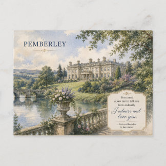 Pemberley Pride and Prejudice Jane Austen Postcard