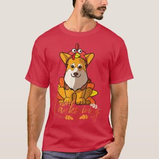 Pembroke Corgi Dog Greets Happy Thanksgiving T-Shirt