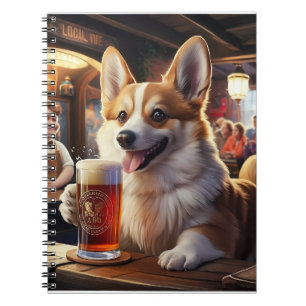 Pembroke Corgi Drinking a Beer at the Pub Notebook