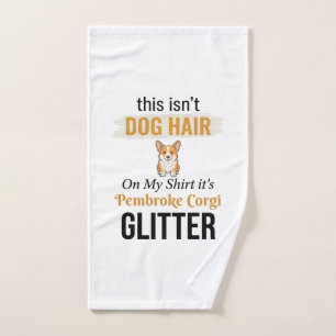 Pembroke Corgi Glitter Funny Dog Lover Design_1 Hand Towel