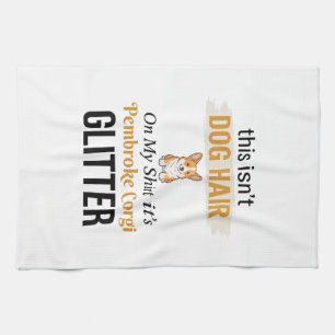 Pembroke Corgi Glitter Funny Dog Lover Design_1 Tea Towel