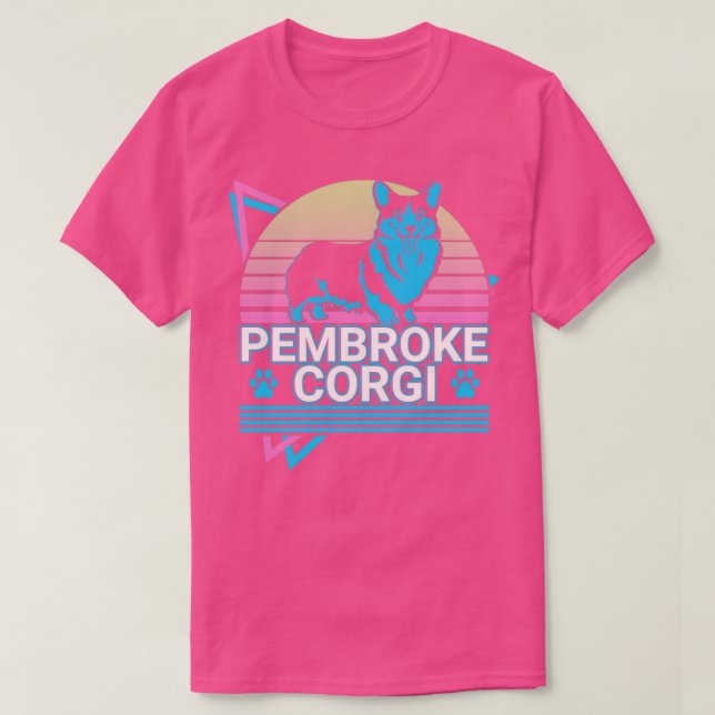 Pembroke Corgi Retro T-Shirt (Design Front)