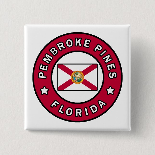 Pembroke Pines Florida 15 Cm Square Badge (Front)
