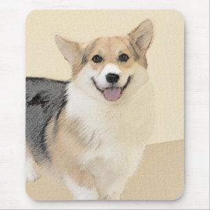 Pembroke Welsh Corgi 2 Painting - Original Dog Art Mouse Mat