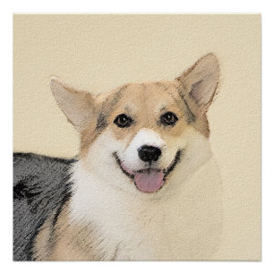 Pembroke Welsh Corgi 2 Painting - Original Dog Art Poster