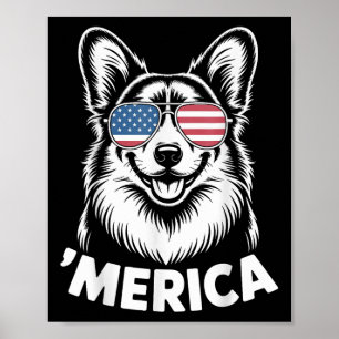 Pembroke Welsh Corgi 4th Of July ‘merica Patriotic Poster