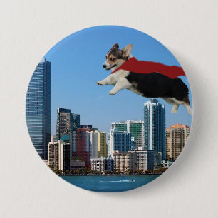 pembroke welsh corgi 7.5 cm round badge