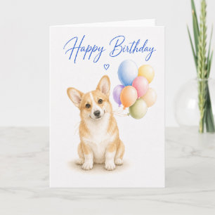Pembroke Welsh Corgi Birthday Card