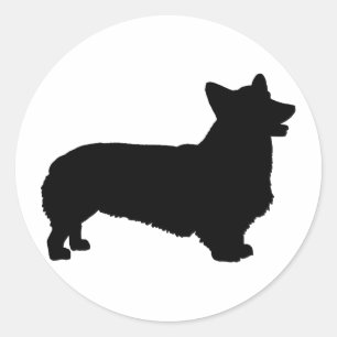 Pembroke Welsh Corgi (black) Classic Round Sticker