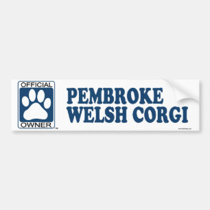Pembroke Welsh Corgi Blue Bumper Sticker