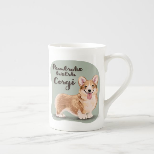 Pembroke Welsh Corgi Bone China Mug (Right)