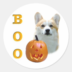Pembroke Welsh Corgi Boo Classic Round Sticker