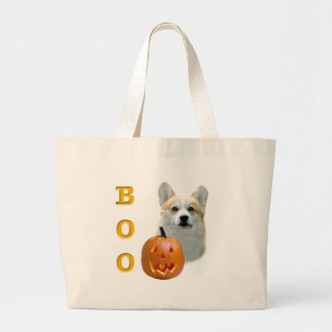 Pembroke Welsh Corgi Boo Large Tote Bag