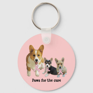 Pembroke Welsh Corgi Breast Cancer Keychain