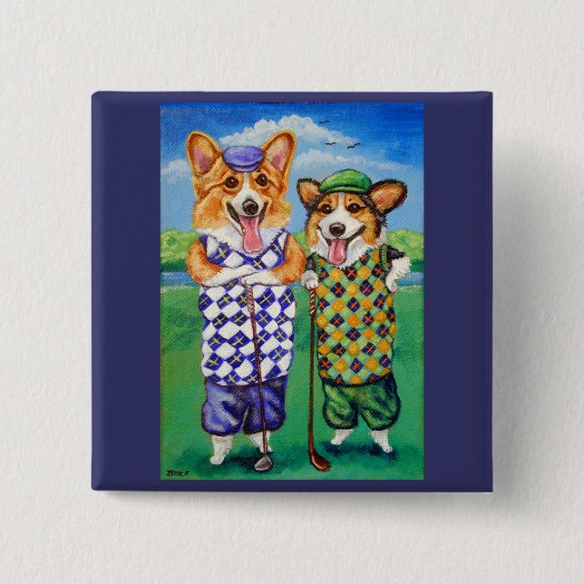 Pembroke Welsh Corgi Button Pins (Front)