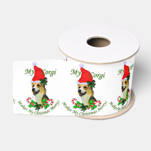 Pembroke Welsh Corgi Christmas Grosgrain Ribbon