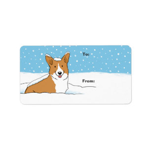 Pembroke Welsh Corgi Christmas Holiday Gift Labels