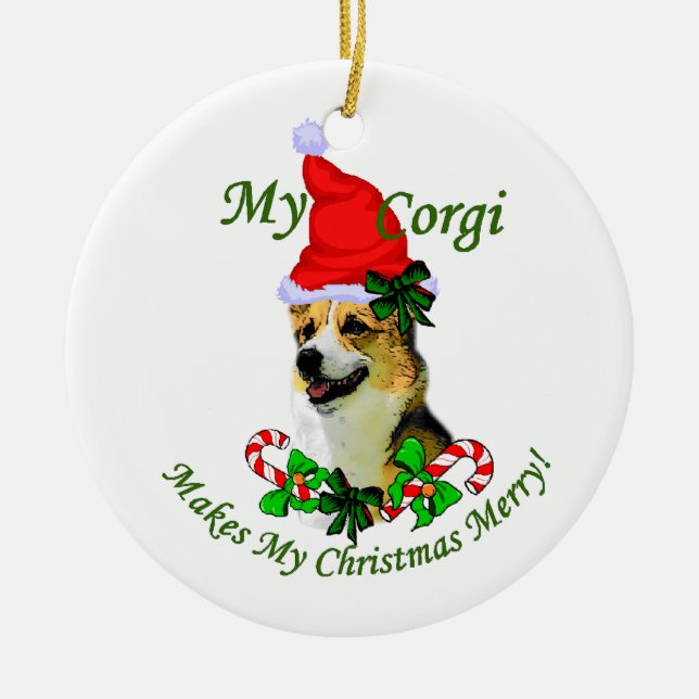 Pembroke Welsh Corgi Christmas Ornament (Front)