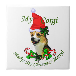Pembroke Welsh Corgi Christmas Tile