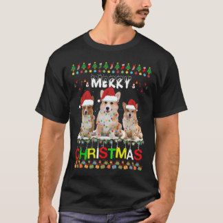 Pembroke Welsh Corgi Christmas Tree Light Xmas T-Shirt