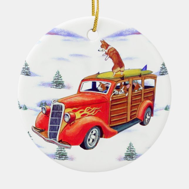 Pembroke Welsh Corgi Circle Ornament (Front)