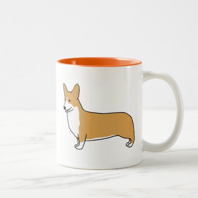 Pembroke Welsh Corgi | Cute Dog Two-Tone Coffee Mug (Right)