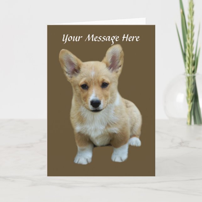 Pembroke Welsh Corgi Cute Greeting Card (Front)