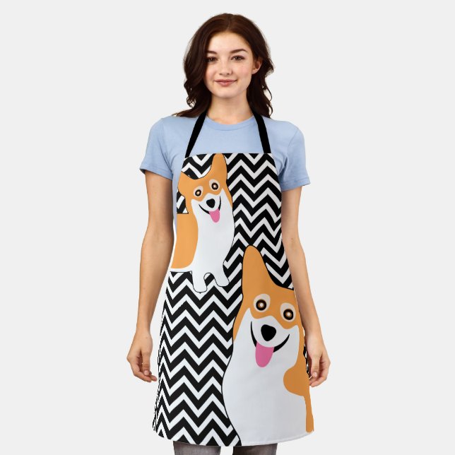 Pembroke Welsh Corgi Dinner Time Apron (Worn)