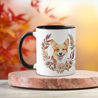 Pembroke Welsh Corgi Dog Autumn Wreath