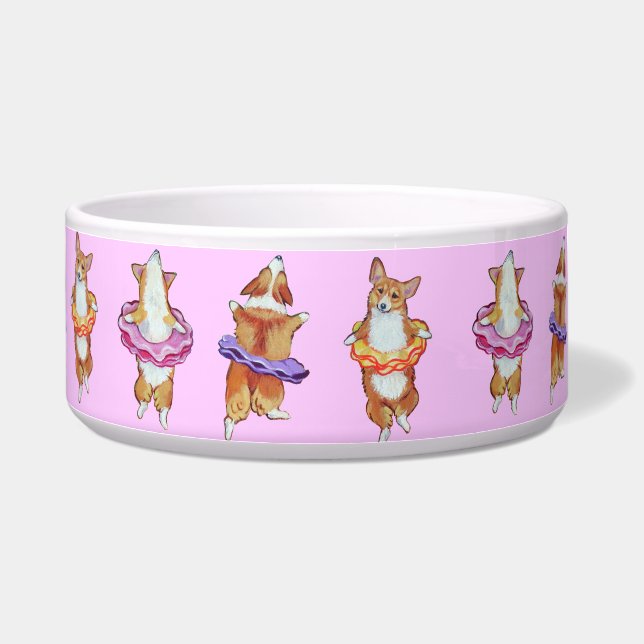 Pembroke Welsh Corgi Dog Bowl Ballerina (Right)