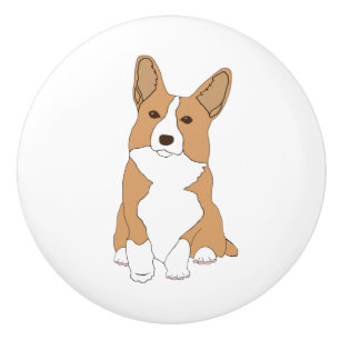 Pembroke Welsh Corgi Dog Ceramic Knob