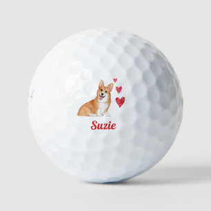 Pembroke Welsh Corgi Dog Custom Name   Golf Balls