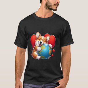 Pembroke Welsh Corgi Dog Earth Day Hug Love Owner T-Shirt