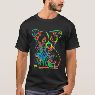 Pembroke Welsh Corgi Dog Face Puppy Pop Art T-Shirt