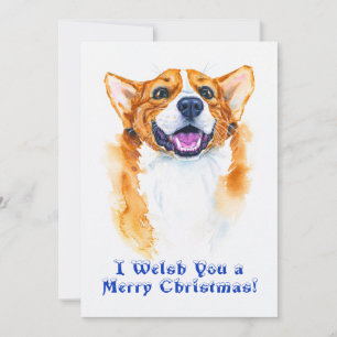 Pembroke Welsh Corgi Dog Funny Christmas Pun Holiday Card